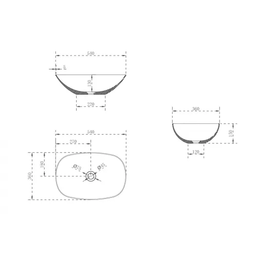 Раковина накладная прозрачная ABBER Kristall AT2809Perle, изображение 4