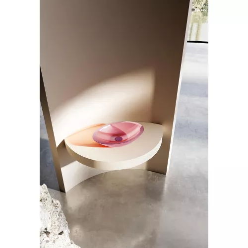 Раковина накладная прозрачная ABBER Kristall AT2810Koralle розовая, Выбрать цвет: Розовый, изображение 2