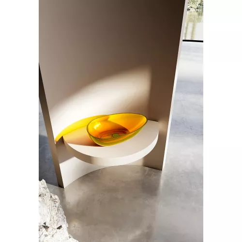 Раковина накладная прозрачная ABBER Kristall AT2811Amber желтая, изображение 2