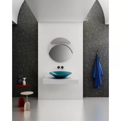 Раковина накладная прозрачная ABBER Kristall AT2812Aquamarin бирюзовая, Выбрать цвет: Бирюзовый, изображение 2