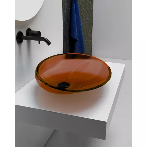 Раковина накладная прозрачная ABBER Kristall AT2812Opal коричневая, Выбрать цвет: Коричневый, изображение 3