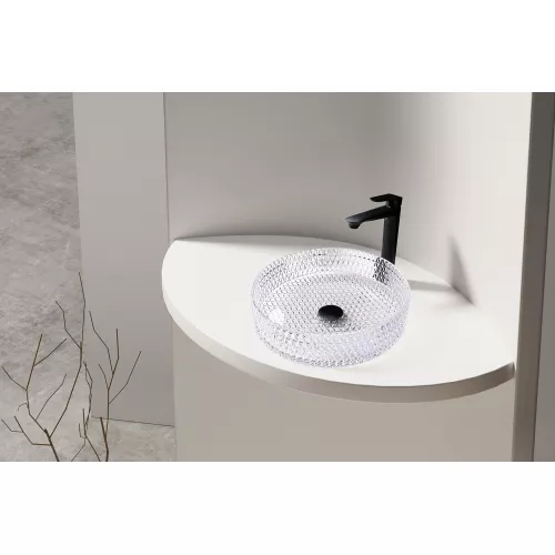 Раковина накладная стеклянная ABBER Glas AK2301 прозрачная, Выбрать цвет: Прозрачный, изображение 2