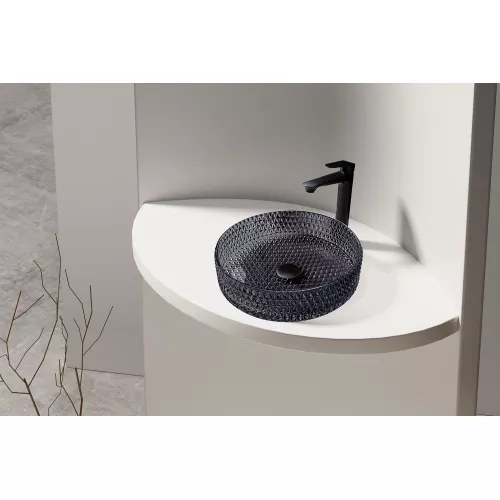 Раковина накладная стеклянная ABBER Glas AK2301B черная, Выбрать цвет: черный , изображение 2