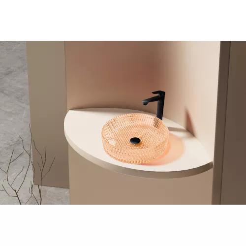 Раковина накладная стеклянная ABBER Glas AK2301O оранжевая, Выбрать цвет: Оранжевый, изображение 2