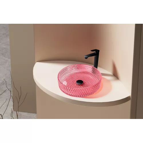 Раковина накладная стеклянная ABBER Glas AK2301R рубиновая, Выбрать цвет: Рубиновый, изображение 2