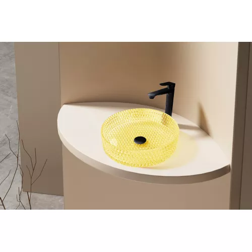 Раковина накладная стеклянная ABBER Glas AK2301Y желтая, Выбрать цвет: Жёлтый, изображение 2