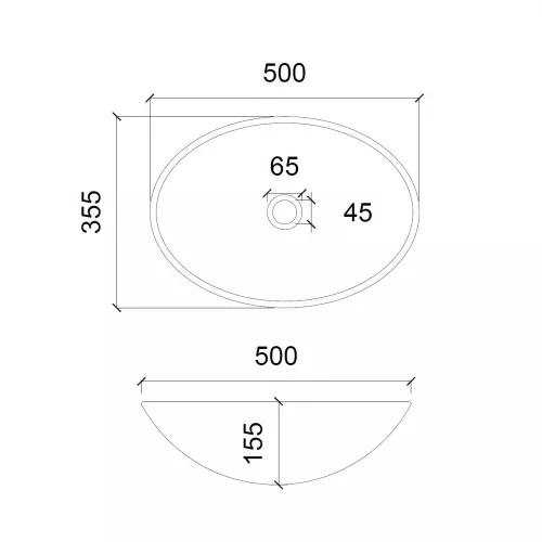 Раковина накладная стеклянная ABBER Glas AK2303B черная, Выбрать цвет: Чёрный, изображение 2