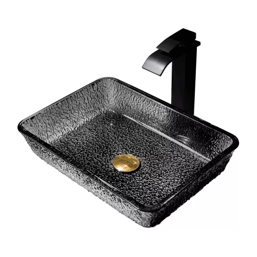 Раковина накладная стеклянная ABBER Glas AK2313B черная, Выбрать цвет: Чёрный