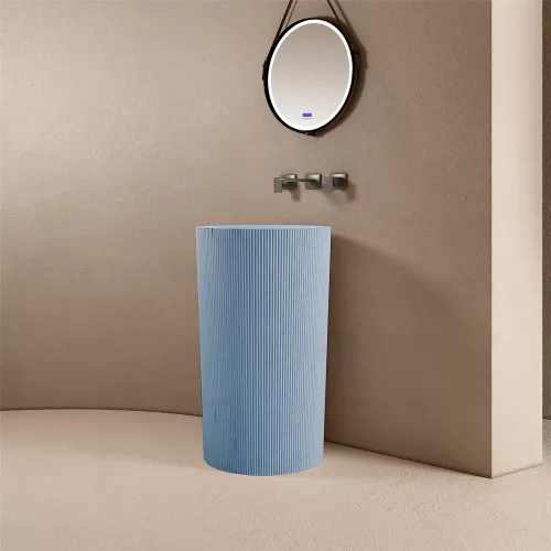 Раковина отдельностоящая ABBER Stein AS2501Blau голубая, Выбрать цвет: Голубой, изображение 2