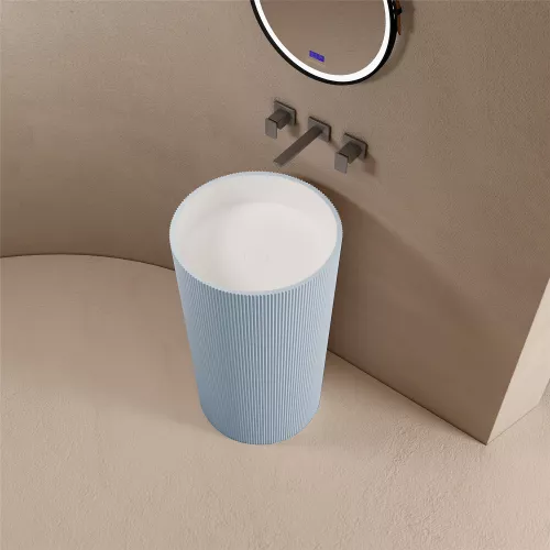 Раковина отдельностоящая ABBER Stein AS2501Blau голубая, Выбрать цвет: Голубой, изображение 3