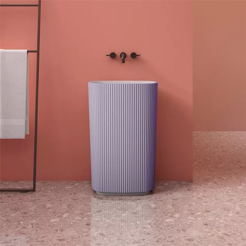 Раковина отдельностоящая ABBER Stein AS2502Violett фиолетовая, Выбрать цвет: Фиолетовый, изображение 2