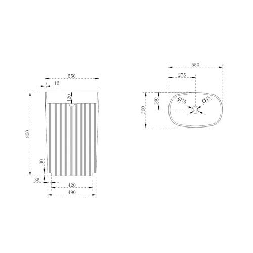 Раковина отдельностоящая ABBER Stein AS2502Violett фиолетовая, Выбрать цвет: Фиолетовый, изображение 4