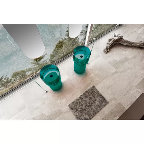 Раковина отдельностоящая прозрачная ABBER Kristall AT2701Aquamarin бирюзовая, Выбрать цвет: Бирюзовый, изображение 3