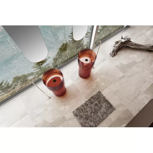 Раковина отдельностоящая прозрачная ABBER Kristall AT2701Opal, Выбрать цвет: Коричневый, изображение 2