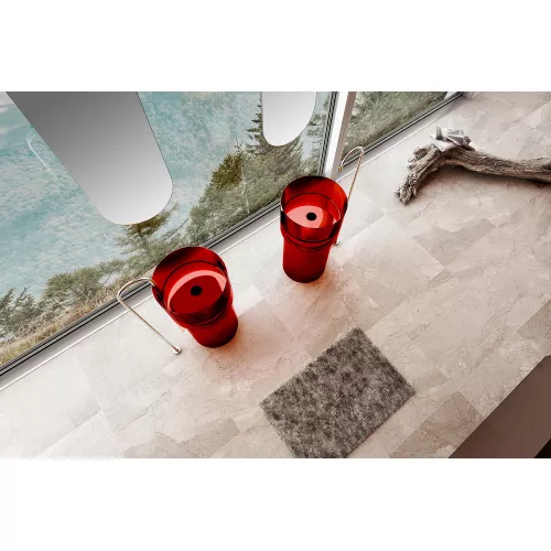 Раковина отдельностоящая прозрачная ABBER Kristall AT2701Rubin, Выбрать цвет: Красный, изображение 2