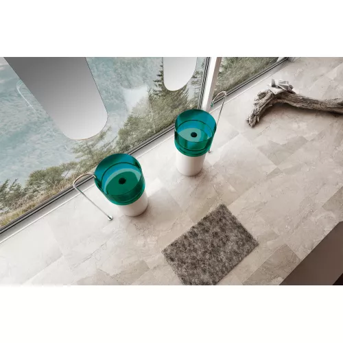 Раковина отдельностоящая прозрачная ABBER Kristall AT2701White-Aquamarin белый/бирюзовый, Выбрать цвет: Белый/бирюзовый, изображение 3