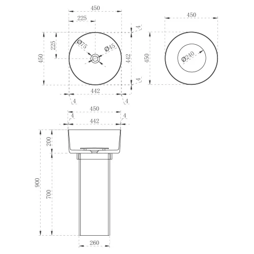 Раковина отдельностоящая прозрачная ABBER Kristall AT2702Emerald зеленая, Выбрать цвет: Зелёная, изображение 4