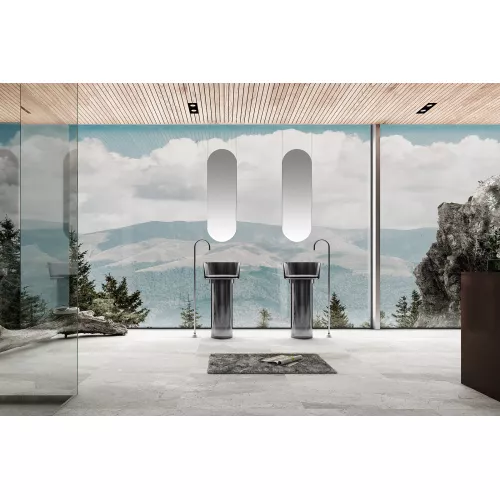 Раковина отдельностоящая прозрачная ABBER Kristall AT2702Onyx, Выбрать цвет: Чёрный, изображение 2