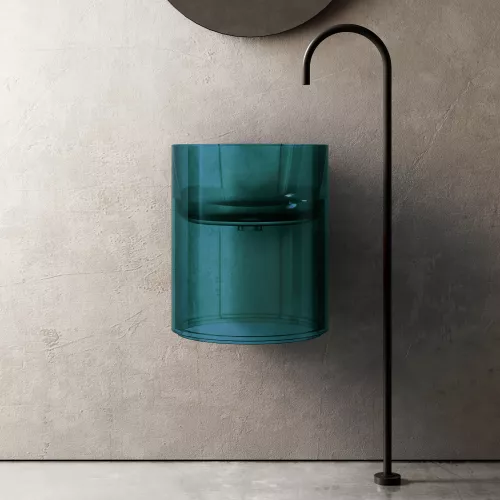 Раковина подвесная прозрачная ABBER Kristall AT2704Aquamarin бирюзовая, Выбрать цвет: Бирюзовая