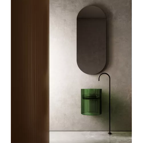 Раковина подвесная прозрачная ABBER Kristall AT2704Emerald зеленая, Выбрать цвет: Зелёная, изображение 2