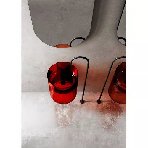 Раковина подвесная прозрачная ABBER Kristall AT2704Rubin красная, Выбрать цвет: Красная, изображение 3