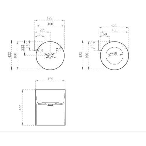 Раковина подвесная прозрачная угловая ABBER Kristall AT2705Aquamarin бирюзовая, Выбрать цвет: Бирюзовый, изображение 4