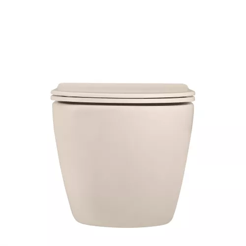 Унитаз ABBER Bequem AC1101MBE подвесной  бежевый матовый, безободковый, Выбрать цвет: Бежевый матовый, изображение 6