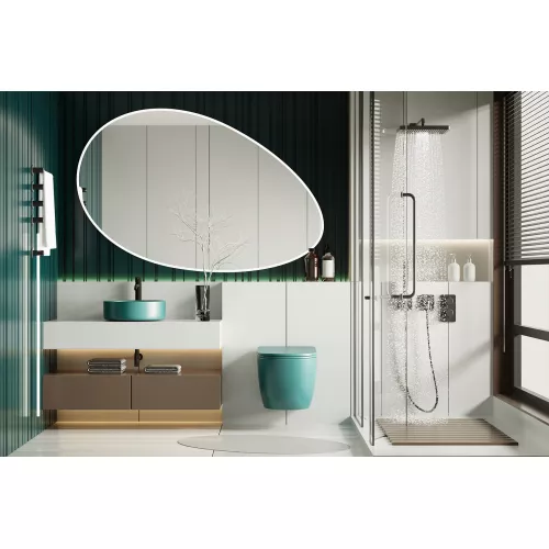 Унитаз ABBER Bequem AC1101MBG подвесной темно-зеленый матовый, безободковый, Выбрать цвет: Темно-зеленый матовый, изображение 2