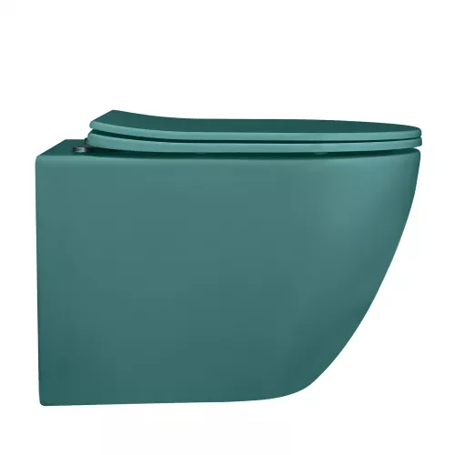 Унитаз ABBER Bequem AC1101MBG подвесной темно-зеленый матовый, безободковый, Выбрать цвет: Темно-зеленый матовый, изображение 5