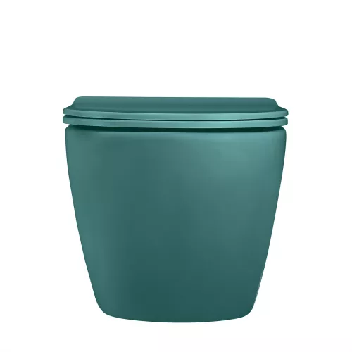 Унитаз ABBER Bequem AC1101MBG подвесной темно-зеленый матовый, безободковый, Выбрать цвет: Темно-зеленый матовый, изображение 6