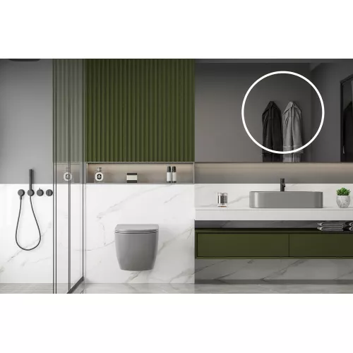 Унитаз ABBER Bequem AC1103MG подвесной серый матовый, безободковый, Выбрать цвет: Серый матовый, изображение 2