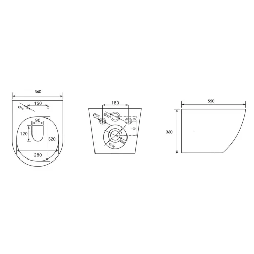 Унитаз ABBER Bequem AC1103MG подвесной серый матовый, безободковый, Выбрать цвет: Серый матовый, изображение 9