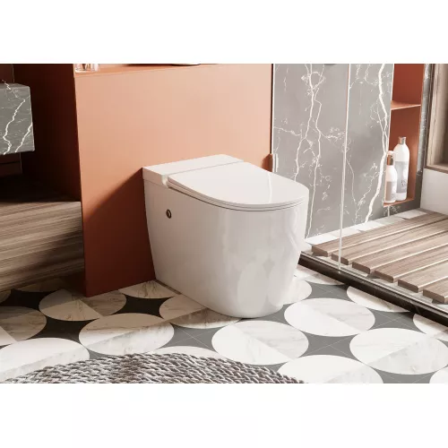 Унитаз ABBER Bequem AC1115P приставной белый с импульсным смывом, изображение 2