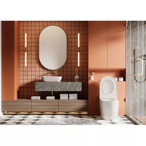 Унитаз ABBER Bequem AC1115P приставной белый с импульсным смывом, изображение 3