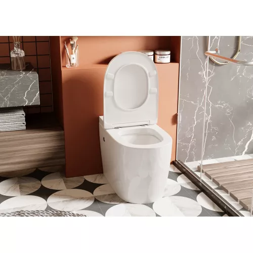 Унитаз ABBER Bequem AC1115P приставной белый с импульсным смывом, изображение 4