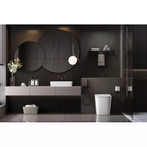 Унитаз ABBER Rechteck AC1213P приставной белый с импульсным смывом, изображение 3