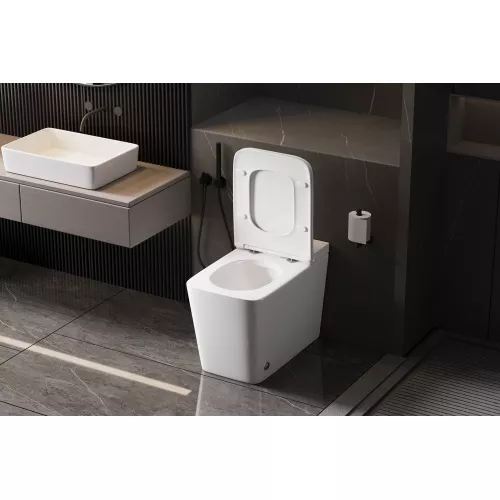 Унитаз ABBER Rechteck AC1213P приставной белый с импульсным смывом, изображение 4