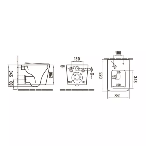 Унитаз подвесной Ceramalux 5170MLG, Выбрать цвет: Зелёный матовый, изображение 2