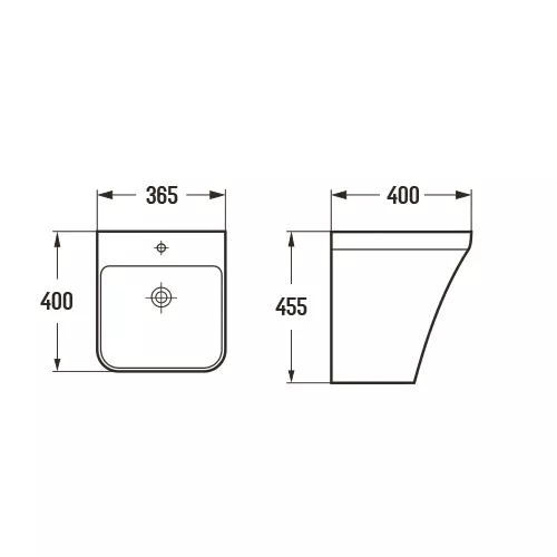 Раковина Ceramalux 500PMB, Выбрать цвет: чёрный матовый, изображение 2