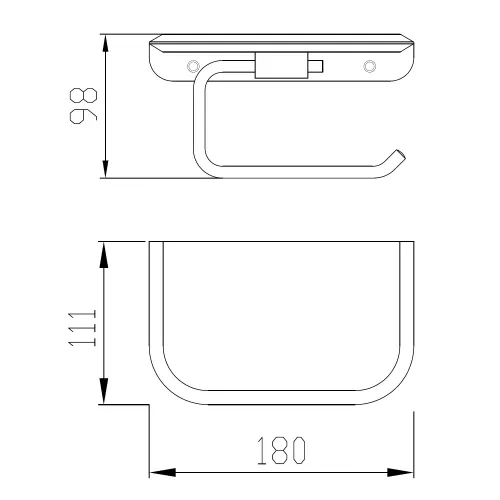 Бумагодержатель с полкой для телефона ABBER Nord AA1530 хром, Выбрать цвет: Хром, изображение 3