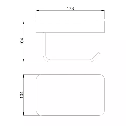 Бумагодержатель с полкой для телефона ABBER Westen AA1730G золото, Выбрать цвет: Золото, изображение 3