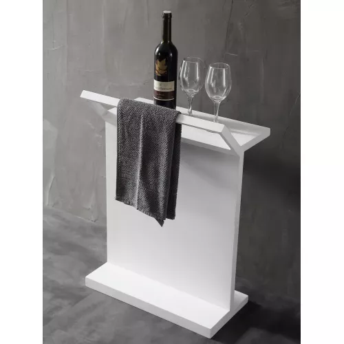 Аксессуары: Столик для ванной комнаты ABBER Stein AS1637 с полотенцедержателем, белый 1 в магазине Акватория
