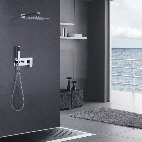 Душевая система ABBER Daheim AF8218 скрытого монтажа без излива, хром, Выбрать цвет: Хром, изображение 2