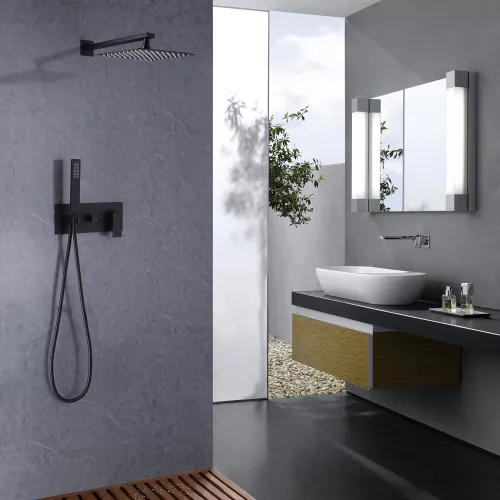 Душевая система ABBER Daheim AF8218B скрытого монтажа без излива, черная матовая, Выбрать цвет: Черный матовый, изображение 2