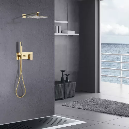 Душевая система ABBER Daheim AF8218G скрытого монтажа без излива, золото матовое, Выбрать цвет: Золото матовое, изображение 2