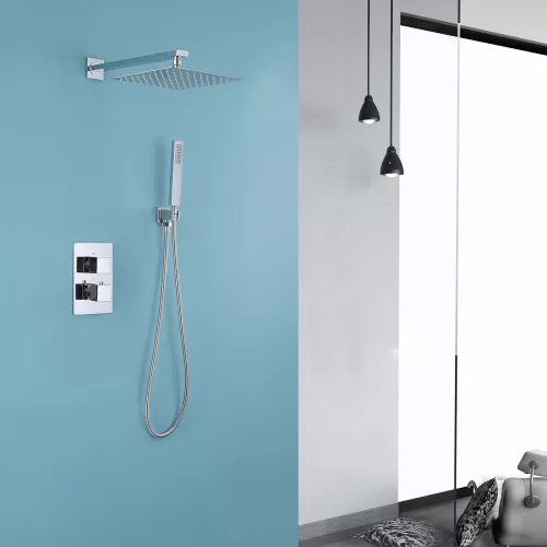 Душевая система ABBER Daheim AF8251 скрытого монтажа без излива, термостат, хром, Выбрать цвет: Хром, изображение 2