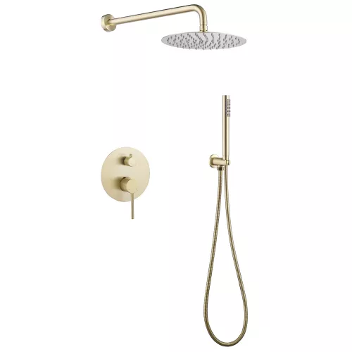 Душевая система ABBER Emotion AF8818G скрытого монтажа без излива, золото матовое, Выбрать цвет: Золото матовое