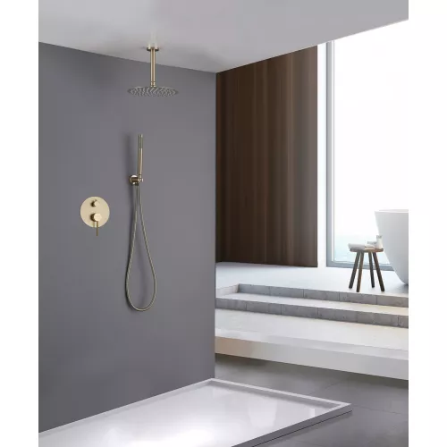 Душевая система ABBER Emotion AF8821G скрытого монтажа без излива, золото матовое, Выбрать цвет: Золото матовое, изображение 2
