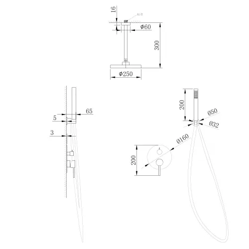 Душевая система ABBER Emotion AF8821G скрытого монтажа без излива, золото матовое, Выбрать цвет: Золото матовое, изображение 3