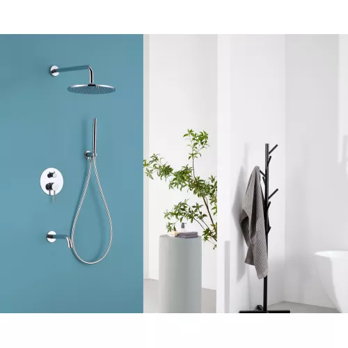 Душевая система ABBER Wasser Kreis AF8117 скрытого монтажа с изливом, хром, Выбрать цвет: Хром, изображение 2